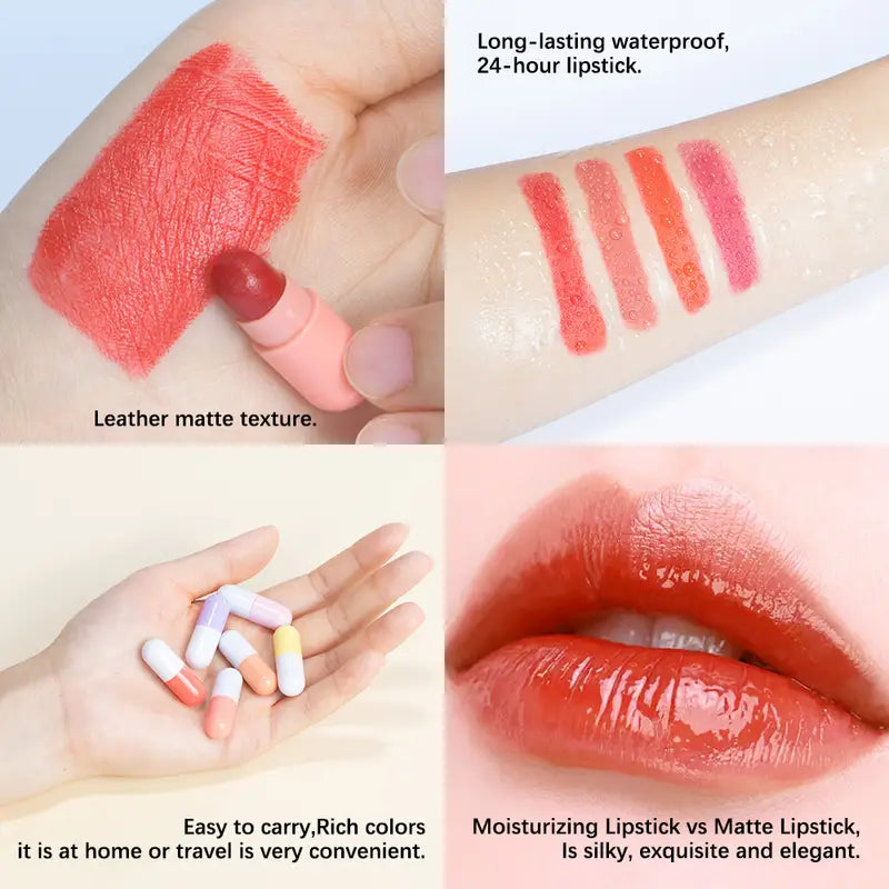 Velvety Waterproof Mini Capsule Lipstick Set (On-the-Go)